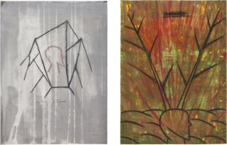 José Bedia - Rostro Antiquo And N Sense (Two Works)