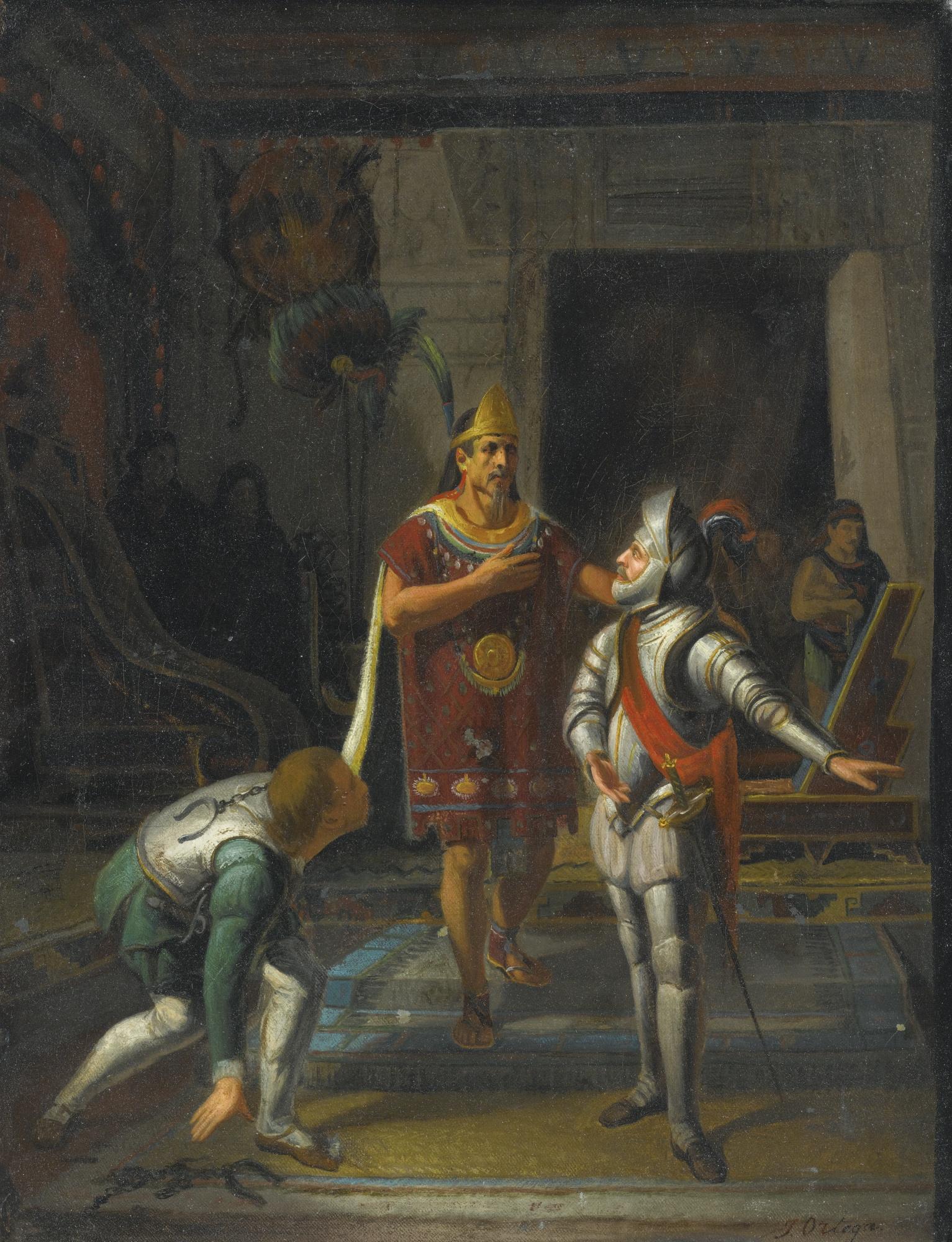 José Benito Ortega - Moctezuma Y Hernán Cortés