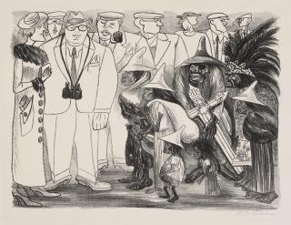 José Clemente Orozco - Aztecas (Tourists); Échate la Otra (Masked Dancers) 2