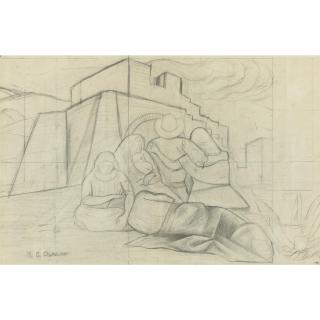 José Clemente Orozco - La Familia (Study For Mural At E.N.P)