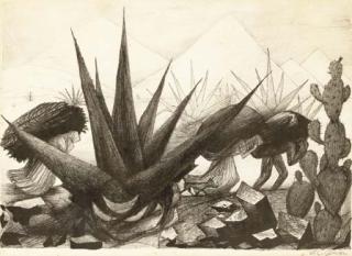 Jose Clemente Orozco - Maguayes y Nopales (Mexican Peasants Working) (Hopkins 17)