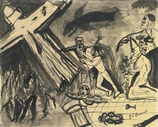 José Clemente Orozco - Prepatory Study For Cristo Destruye Su Cruz