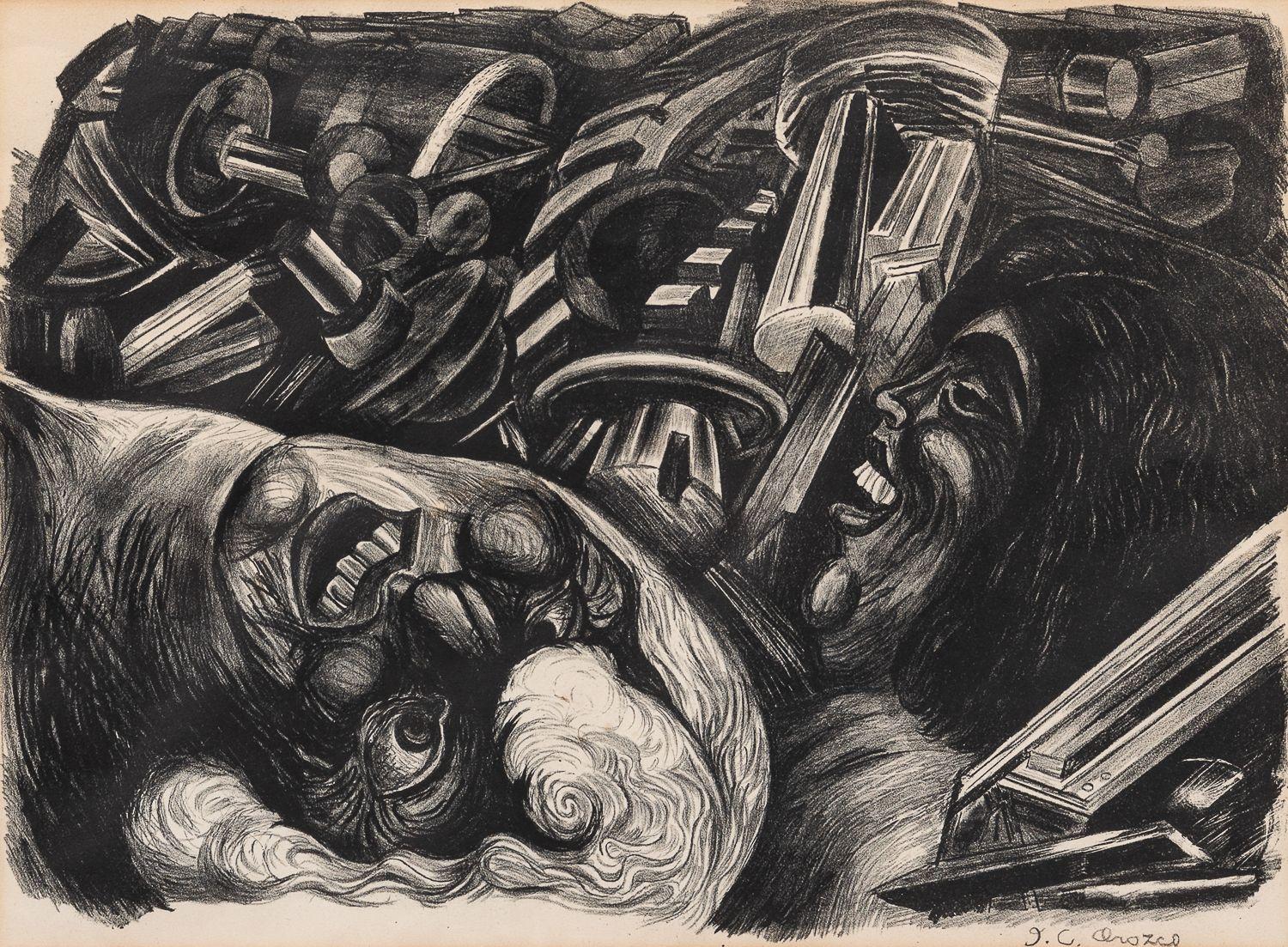 José Clemente Orozco - Two Heads (Machines)