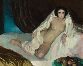 José Cruz Herrera - A draped reclining beauty