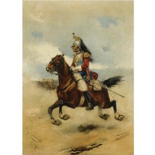 José Cusachs - Spanish oficial De Caballería (Charging Cavalry Officer)