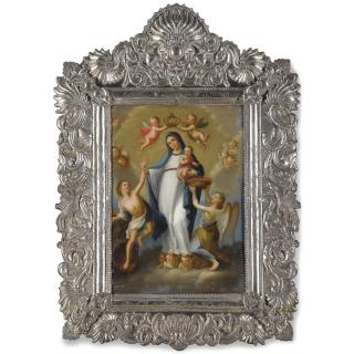 José De Alcibar - The Madonna And Child Surrounded By Angels