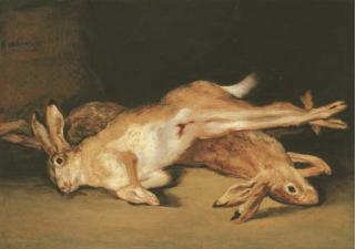 José De Goya Y Lucientes - A Still life of dead hares