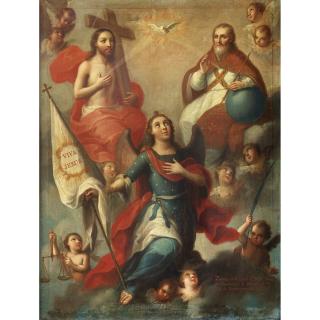 José De Paez - La Santísima Trinidad Y San Miguel Arcángel