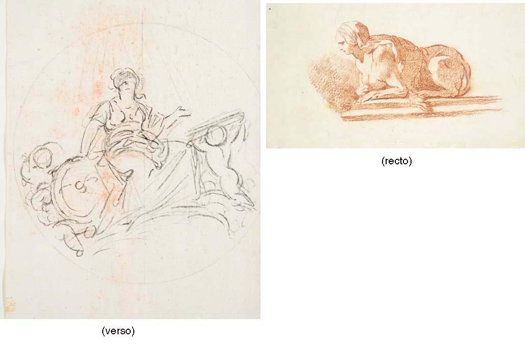 José Del Castillo - Une Sphinge (Recto); Allégorie de La Sagesse Divine (Verso)