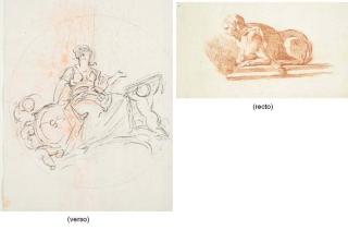 José Del Castillo - Une Sphinge (Recto); Allégorie de La Sagesse Divine (Verso)