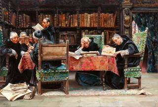 José Gallegos Y Arnosa - In der Bibliothek