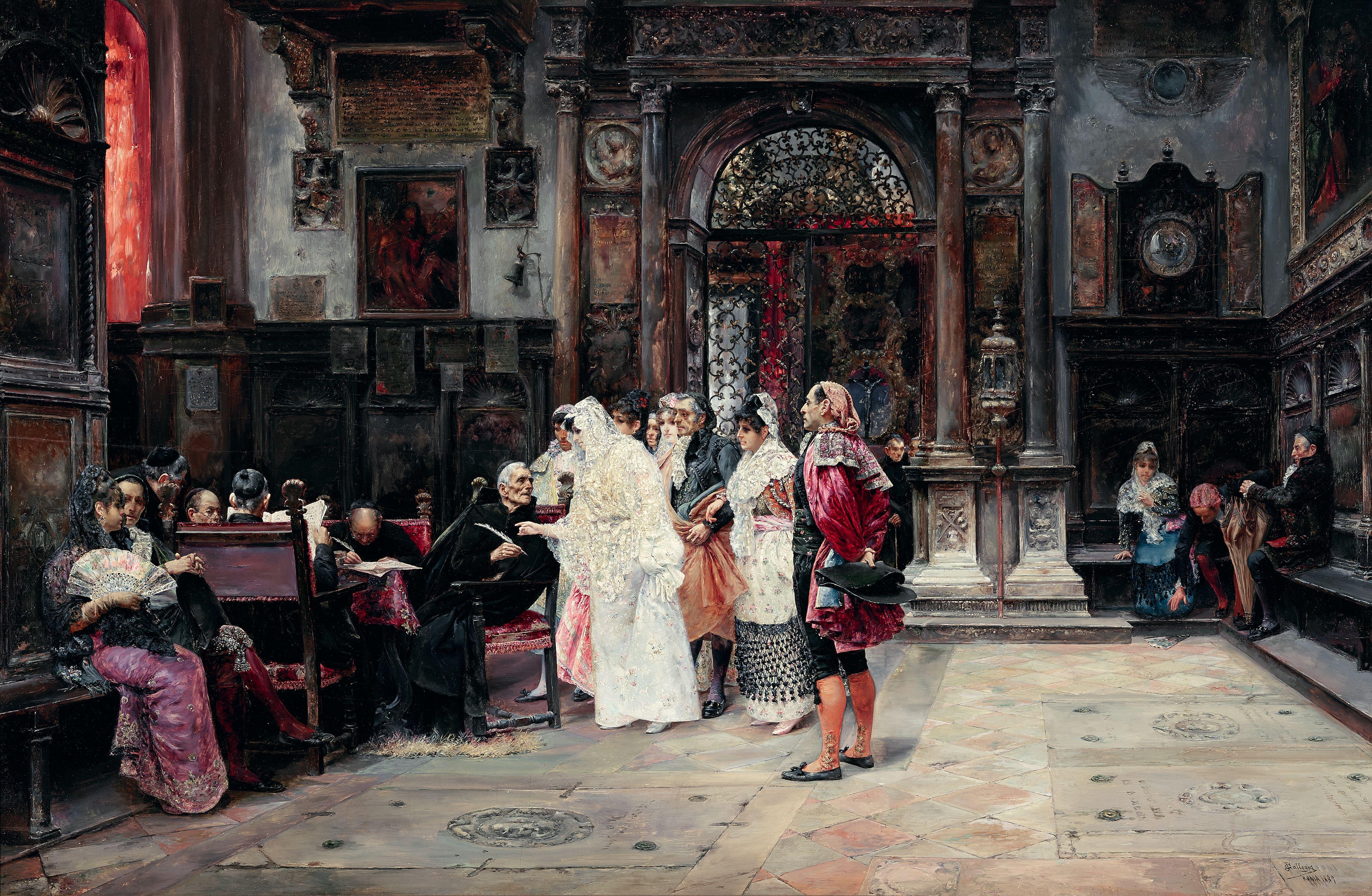 José Gallegos Y Arnosa - The signing of the marriage contract