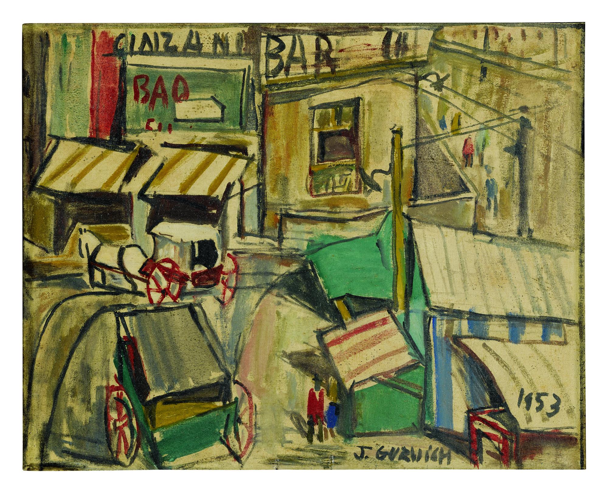 José Gurvich - Escena Ciudad And Paisaje (A Double-Sided Work)