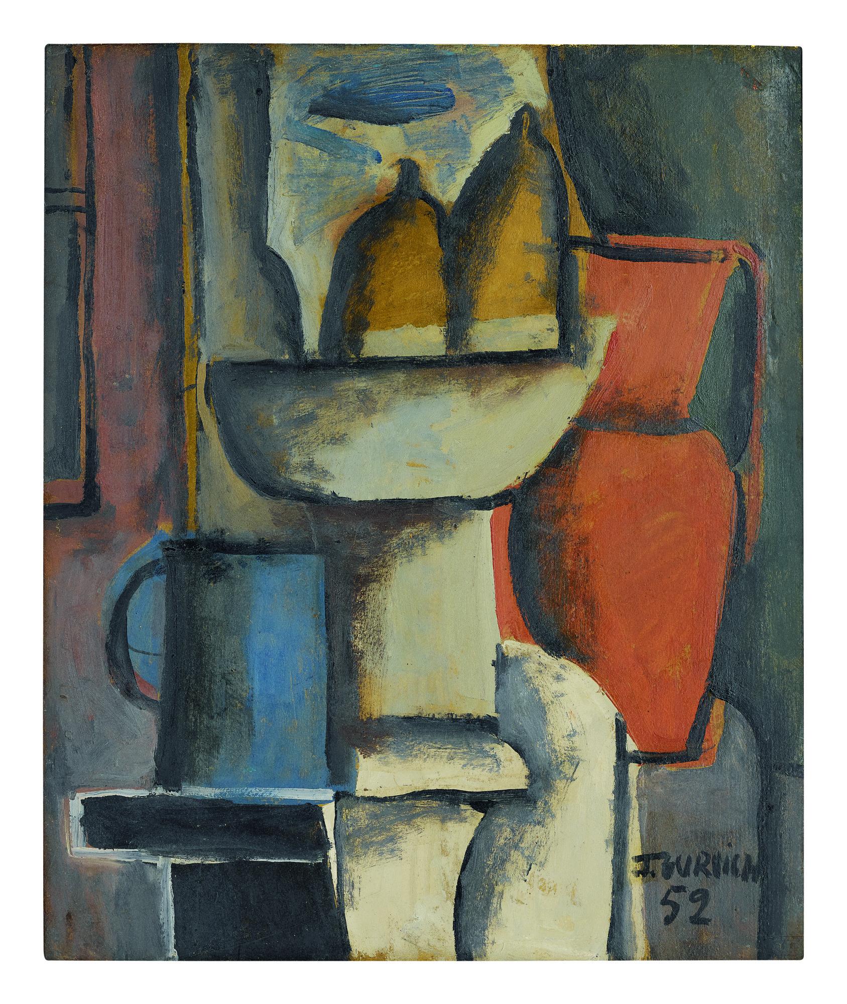 José Gurvich - Naturaleza Muerta Con Vaso Rojo