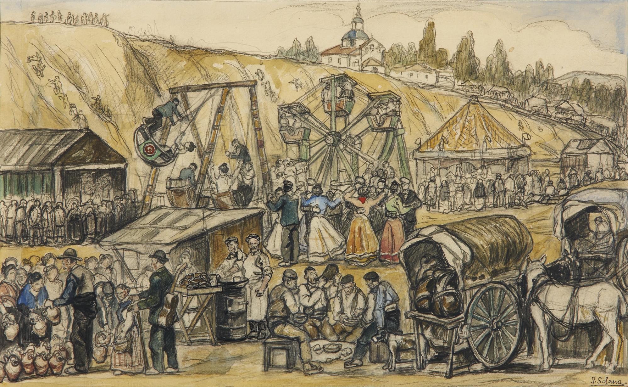 José Gutiérrez Solana - Verbena En La Pradera De San Isidro