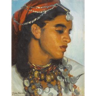 José Herrerilla Cruz Herrera - Portrait De Femme De L\'Atlas