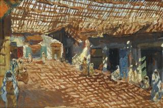 Jose-Herrerilla Cruz Herrera - Socco Chico À Tanger Sortie Du Soukjose-Herrerilla Cruz Herrera ; Socco Chico In Tangiers ; Leaving The Souk ; Signed Lower Left ; Oil On Cardboard, A Lot Of 2