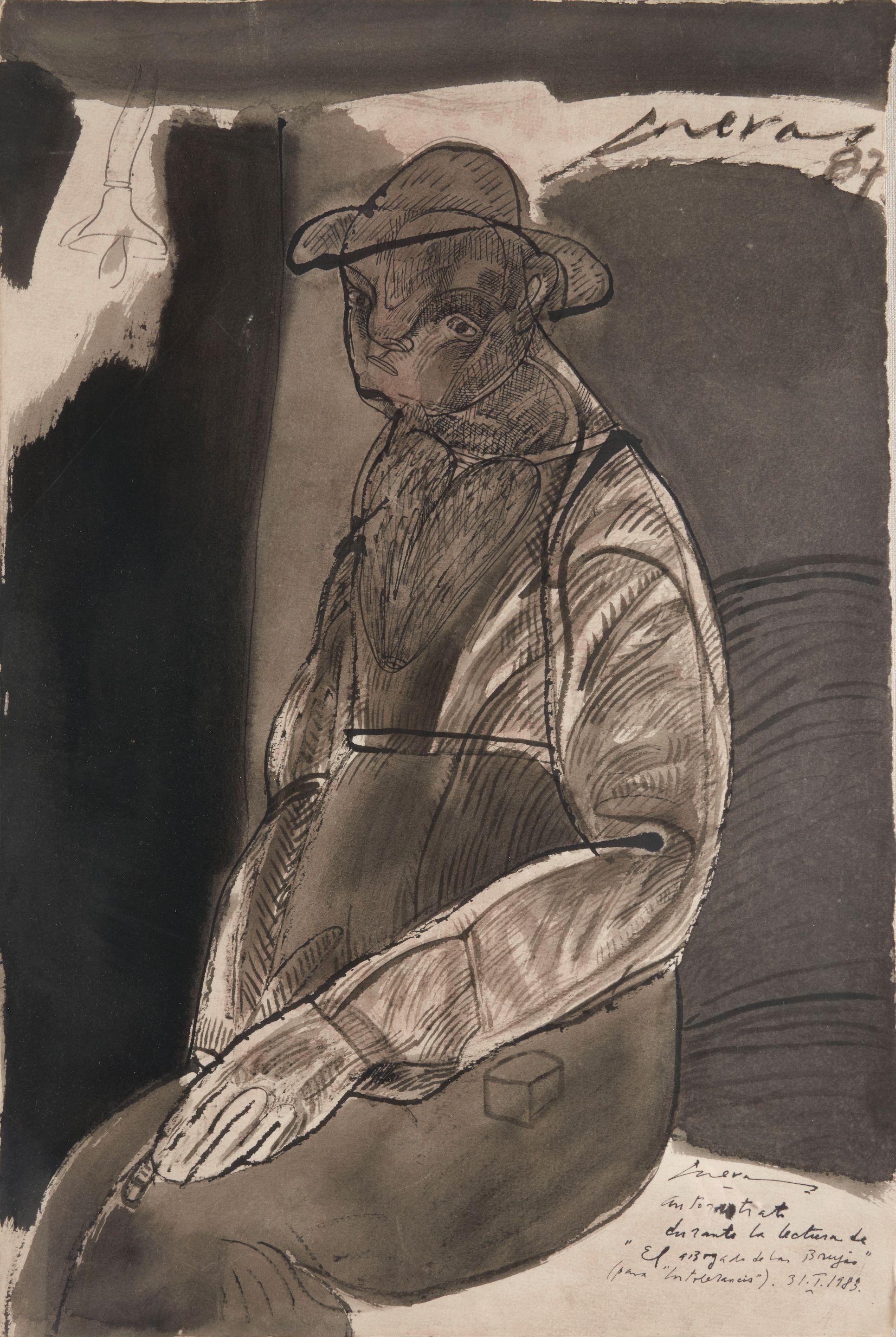 José Luis Cuevas - Autoretrato durante la lectura de \