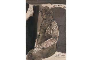 José Luis Cuevas - Autoretrato durante la lectura de \