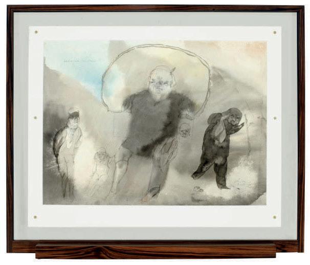 José Luis Cuevas - Portrait of the painter Pedro Atanasio (recto); and a companion work (verso)