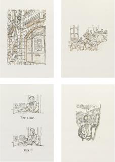 José-María Cano - Sotheby\'S London Facade; Tobias Meyer Checking The Audience; Alexander Rotter; Lots Of Excitement In The Room [Four Works]