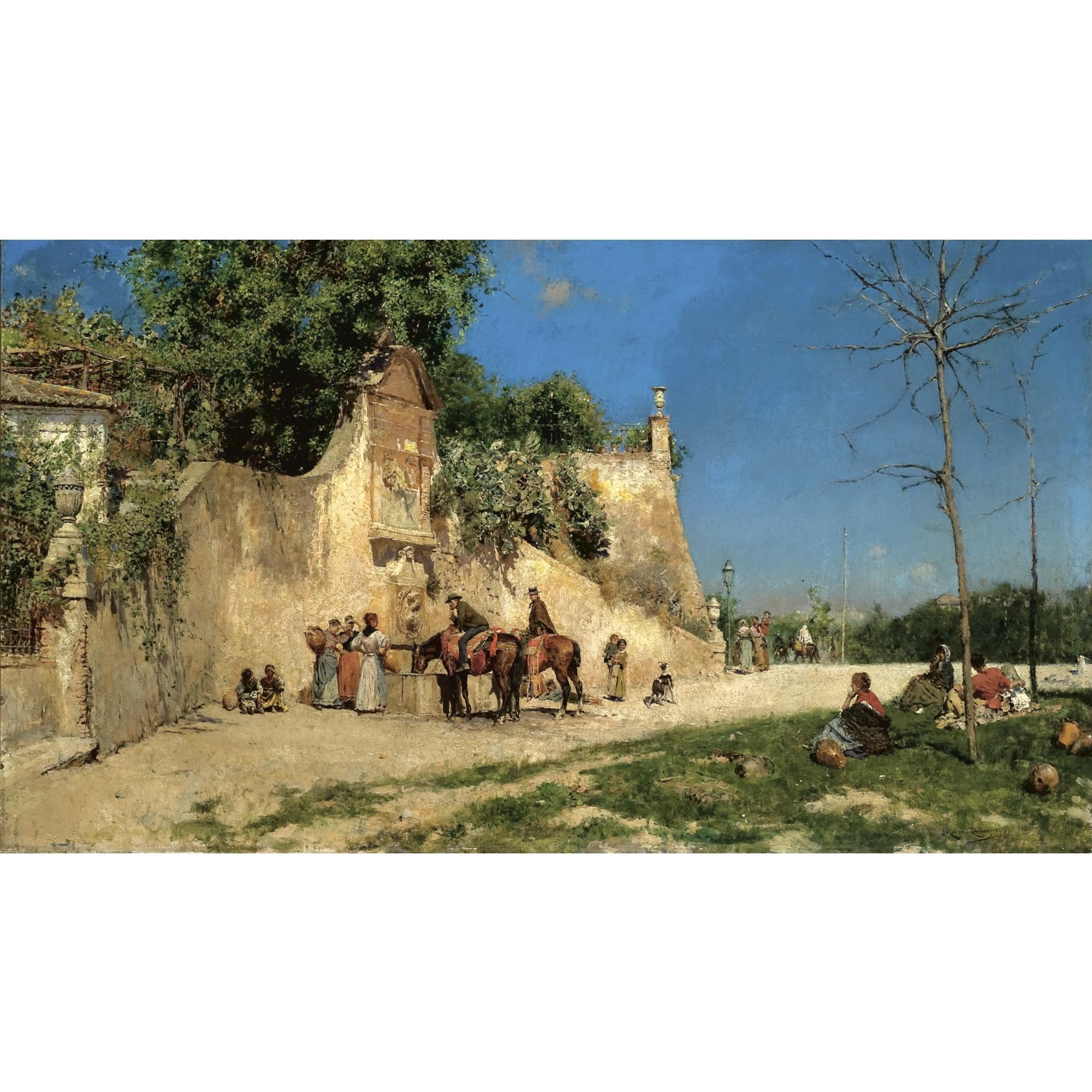 José Moreno Carbonero - Spanish bebiendo En La Fuente (Drinking From The Fountain)