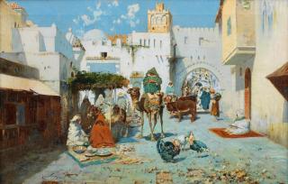 José Navarro Lloréns - The souk, Tangier