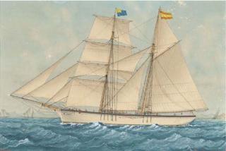 José Pineda - The polacca-schooner Maria amidst small craft off the Spanish coast