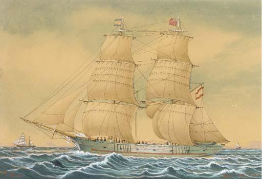 José Pineda - The Spanish brig Guillermo Juan under sail in the Mediterranean