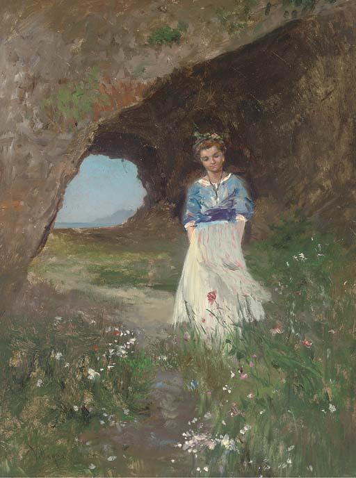 José Villegas Cordero - Nella grotta dei fiori a Capri