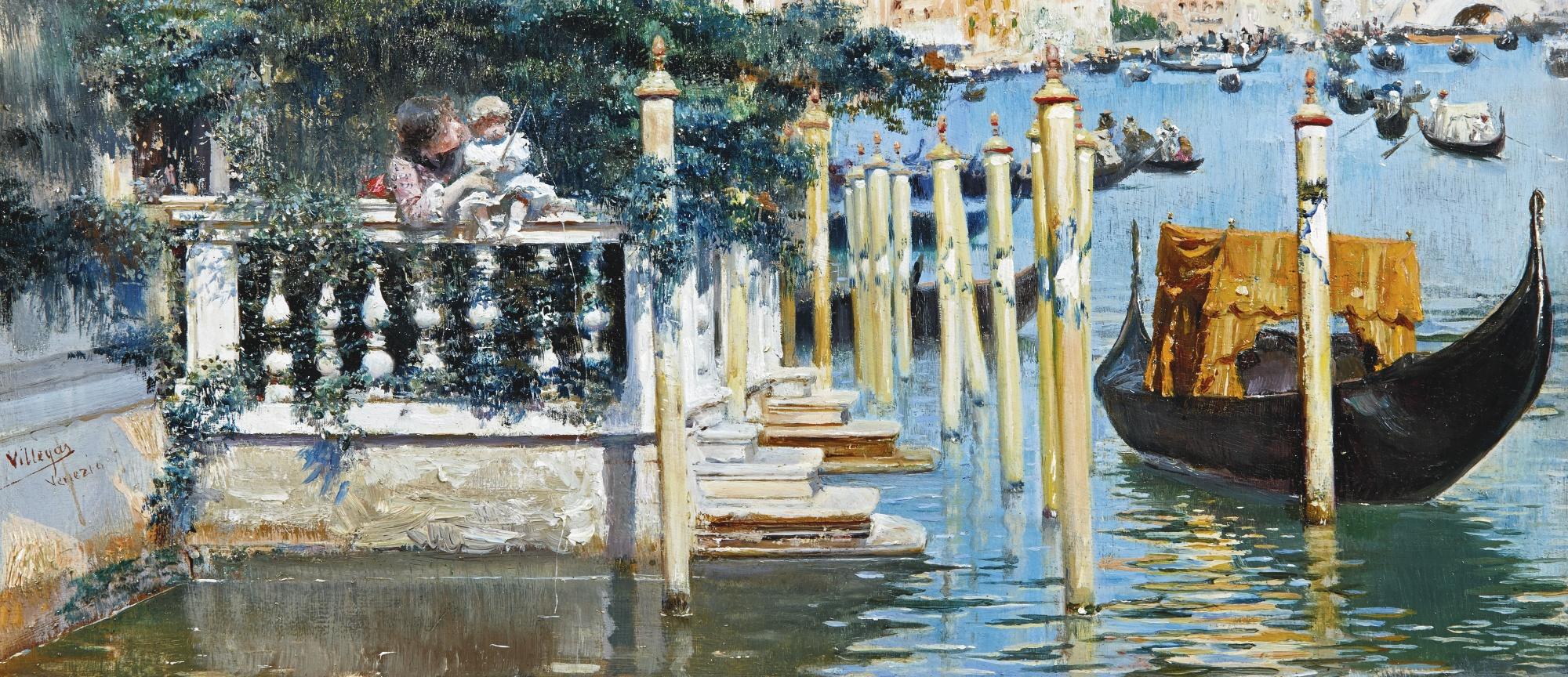 José Villegas - Spanish angling By The Molo, Venice