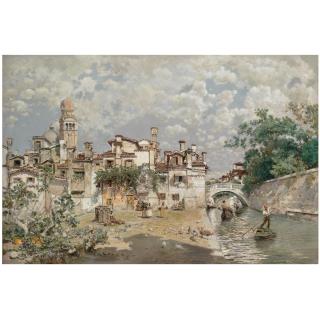 José Villegas - Un Canal Veneciano (A Venetian Canal)