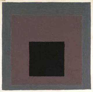 Josef Albers - Homage to the square (black, plum, grey)