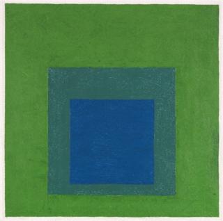 Josef Albers - Squares: Blue and Cobalt Green in Cadmium Green
