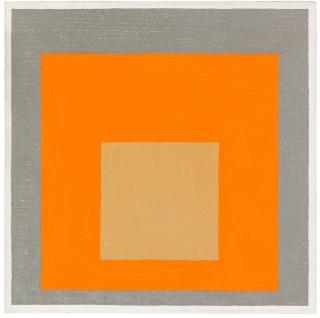 Josef Albers - Study To Homage To The Square: Reddish In Orange With Gray