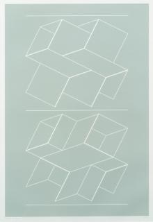 Josef Albers - White embossing on Gray I , 1971