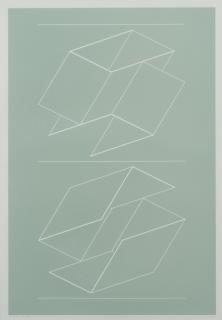 Josef Albers - White embossing on Gray X, 1971