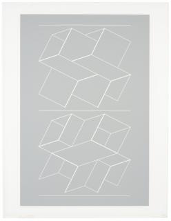 Josef Albers - White Embossings on Gray (WEG): one plate