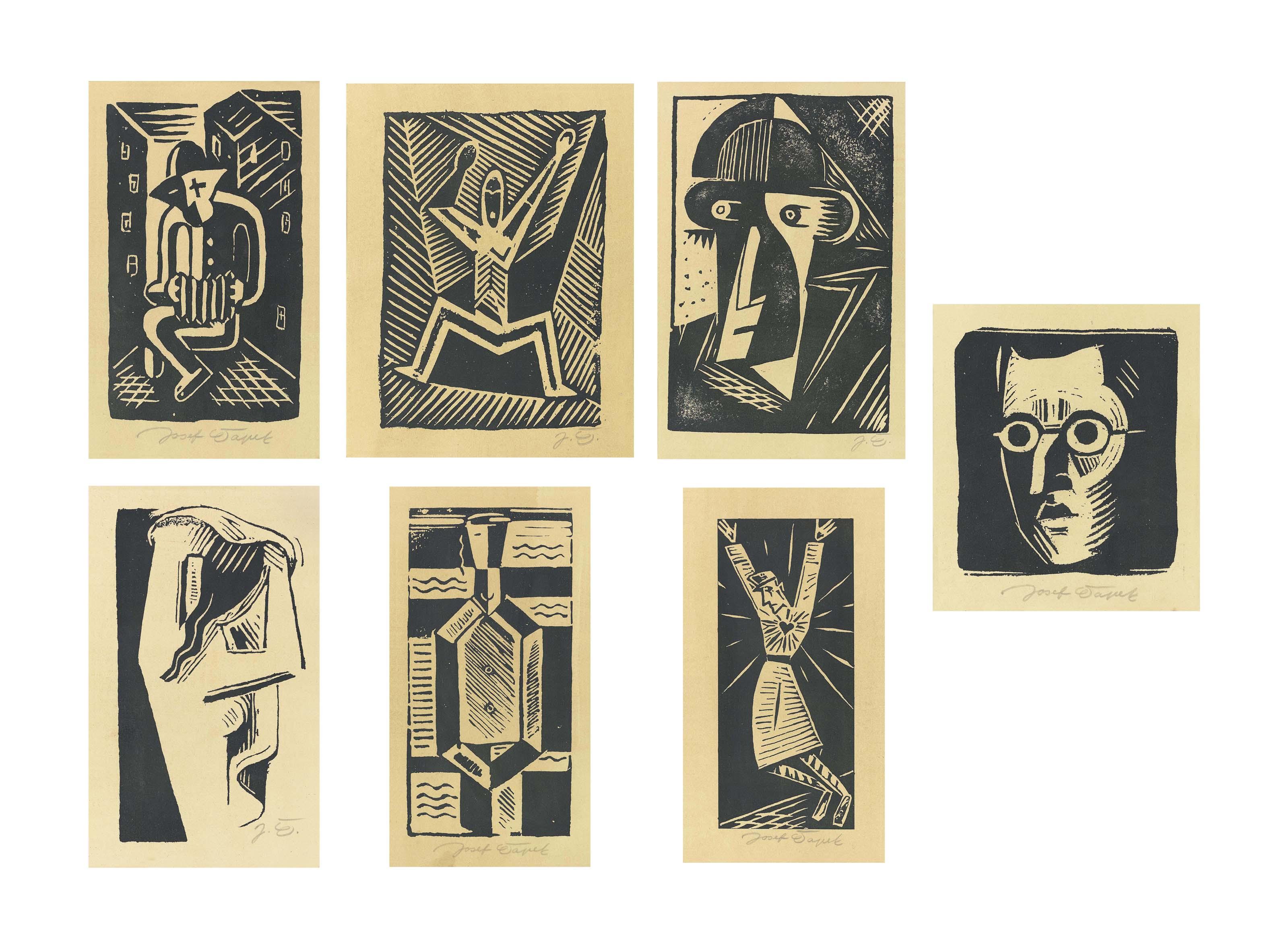 Josef Capek - A Collection Of Seven Linocuts