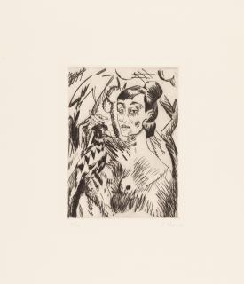 Josef Eberz - 3 Bll.: Liebespaar – Frau mit Vogel – Salzburg.