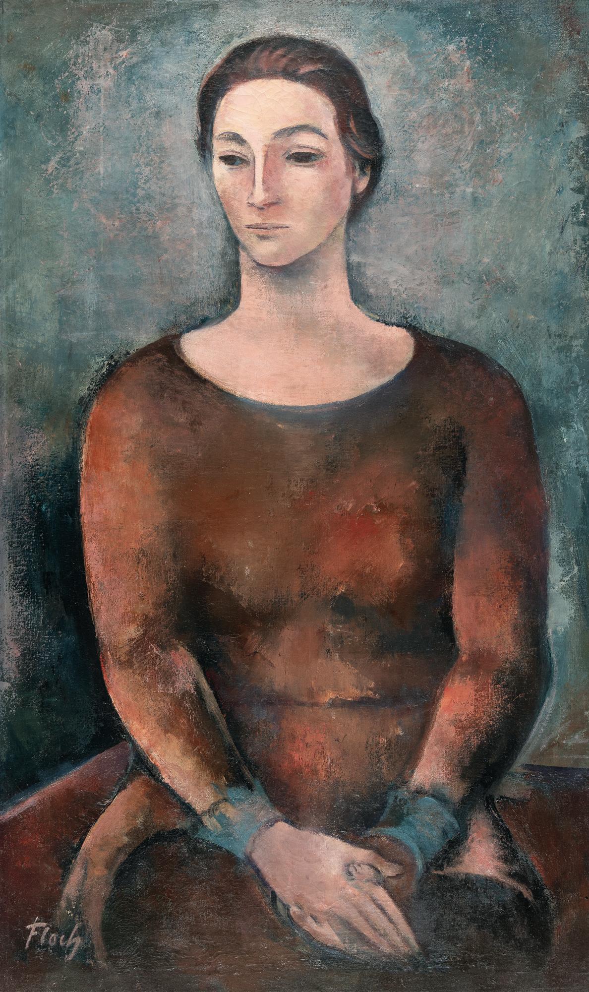 Josef Floch - Frau im roten Kleid