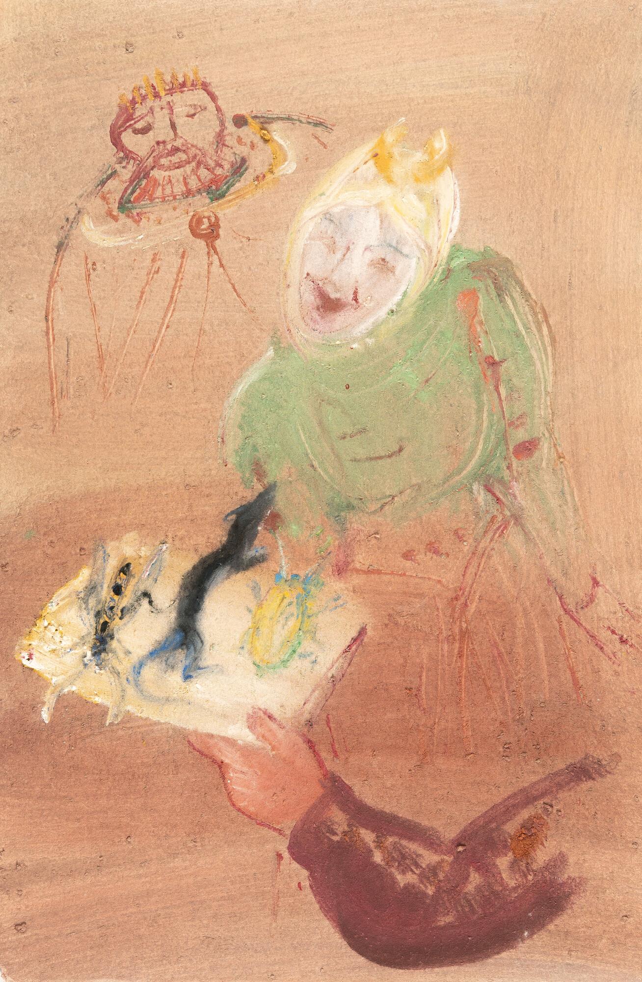 Josef Hegenbarth - Ohne Titel (Der Mistkäfer, die Maus und das Heimchen)