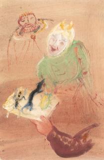 Josef Hegenbarth - Ohne Titel (Der Mistkäfer, die Maus und das Heimchen)