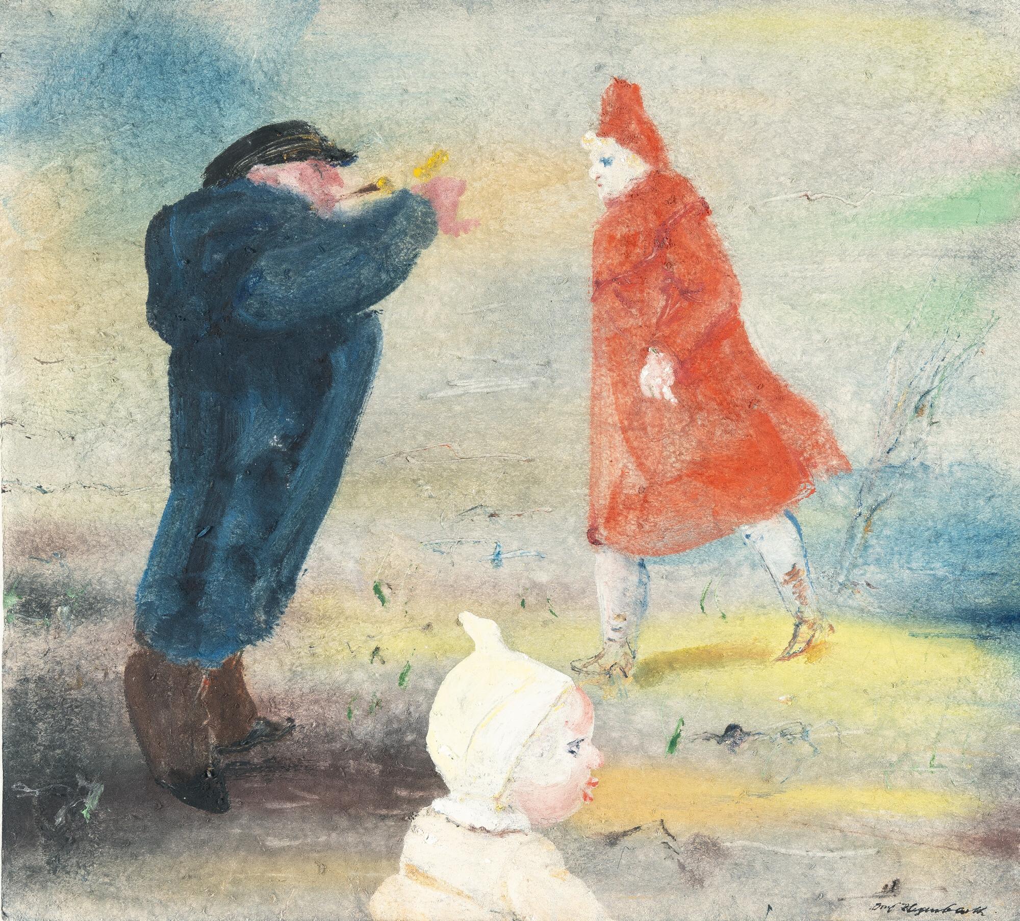 Josef Hegenbarth - Recto: Straßenpassanten – Verso: Drei Frauen am Tisch