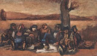 Josef Herman, R.A. - A Group Of Peasants