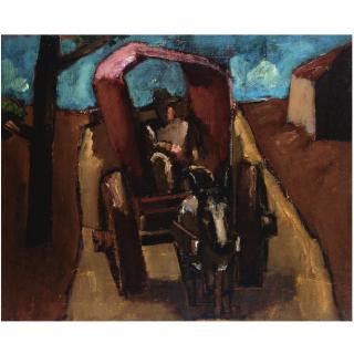 Josef Herman, R.A. - Buggy On The Road