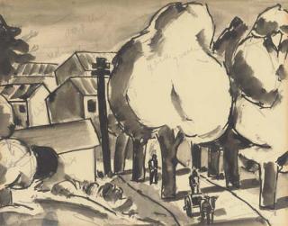 Josef Herman, R.A. - Entrance To The Town