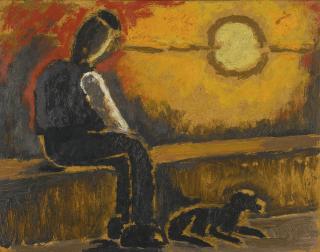 Josef Herman, R.A. - Figure & Sun