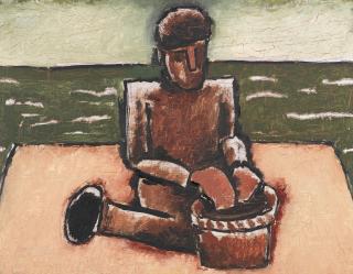 Josef Herman R.A. - Fisherman With Basket