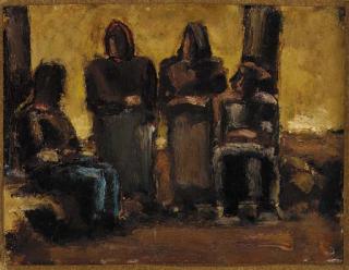 Josef Herman, R.A. - Group Of Four Peasants